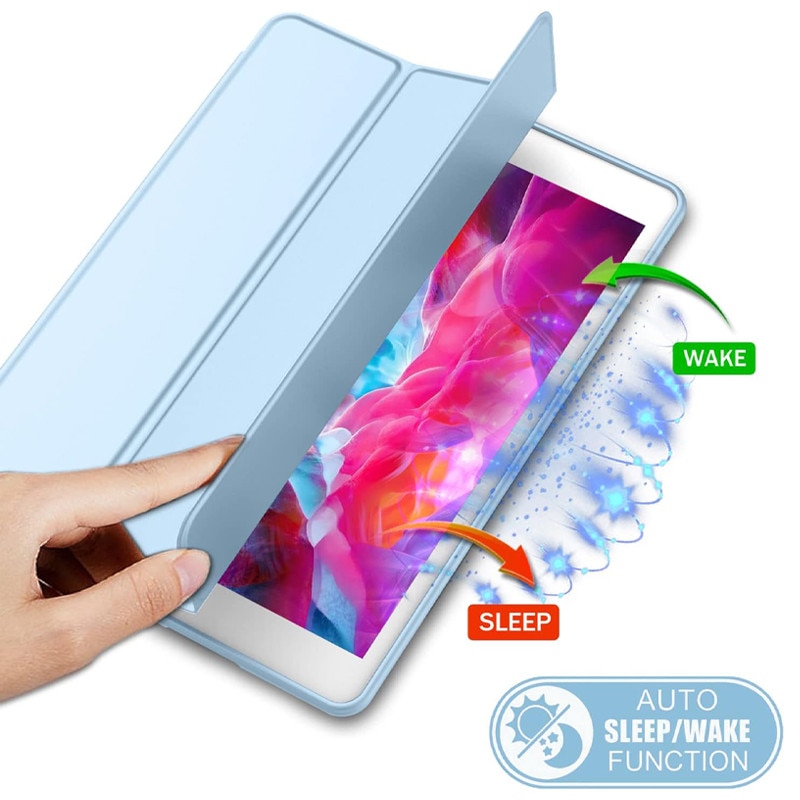 Husa tip Carte cu Suport Pix pentru Apple iPad 10.2 inch 7/8/9, 2019/2020/2021, Protectie completa, Pliabila, Turcoaz