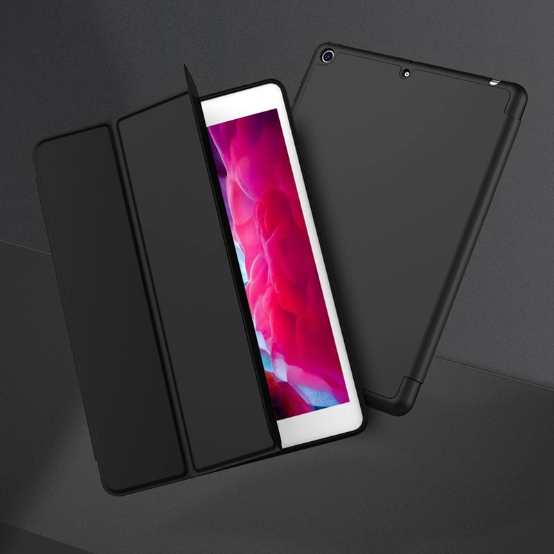 Husa tip Carte cu Suport Pix pentru Apple iPad 5/6, iPad 2017/2018, iPad Air 1/2, 9.7 inch, Protectie completa, Pliabila, Negru