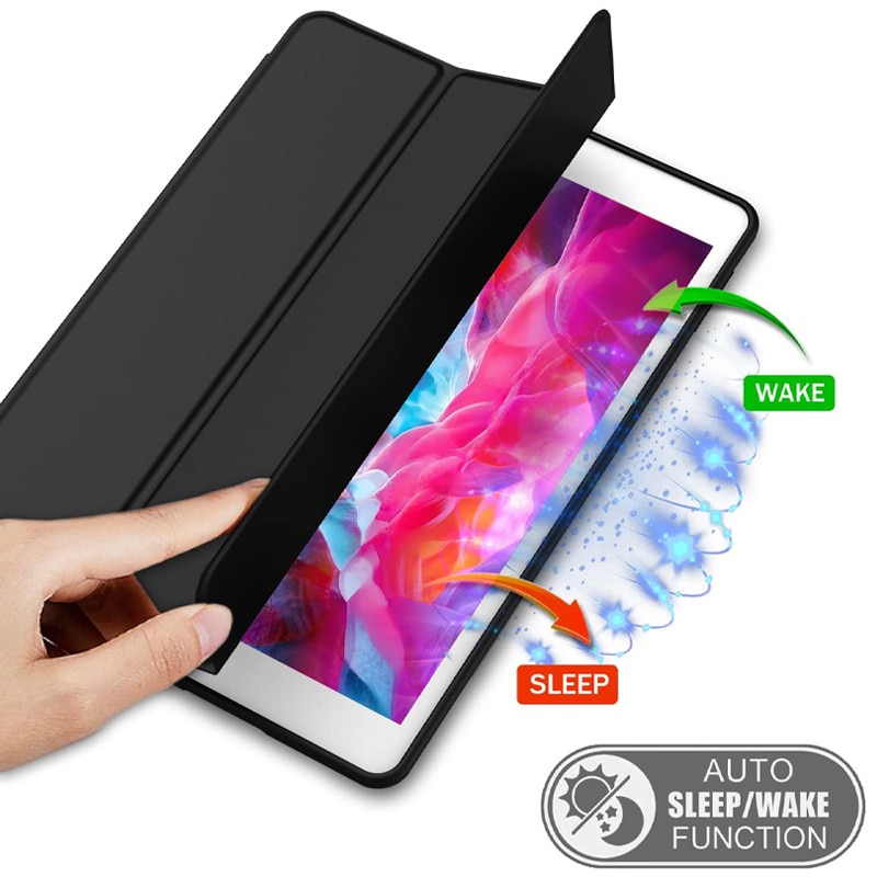 Husa tip Carte cu Suport Pix pentru Apple iPad 5/6, iPad 2017/2018, iPad Air 1/2, 9.7 inch, Protectie completa, Pliabila, Negru