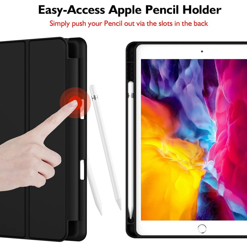 Husa tip Carte cu Suport Pix pentru Apple iPad 5/6, iPad 2017/2018, iPad Air 1/2, 9.7 inch, Protectie completa, Pliabila, Negru