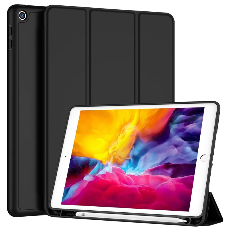 Husa tip Carte cu Suport Pix pentru Apple iPad 5/6, iPad 2017/2018, iPad Air 1/2, 9.7 inch, Protectie completa, Pliabila, Negru
