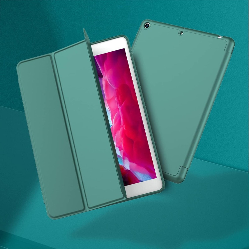 Husa tip Carte cu Suport Pix pentru Apple iPad 5/6, iPad 2017/2018, iPad Air 1/2, 9.7 inch, Protectie completa, Pliabila, Verde