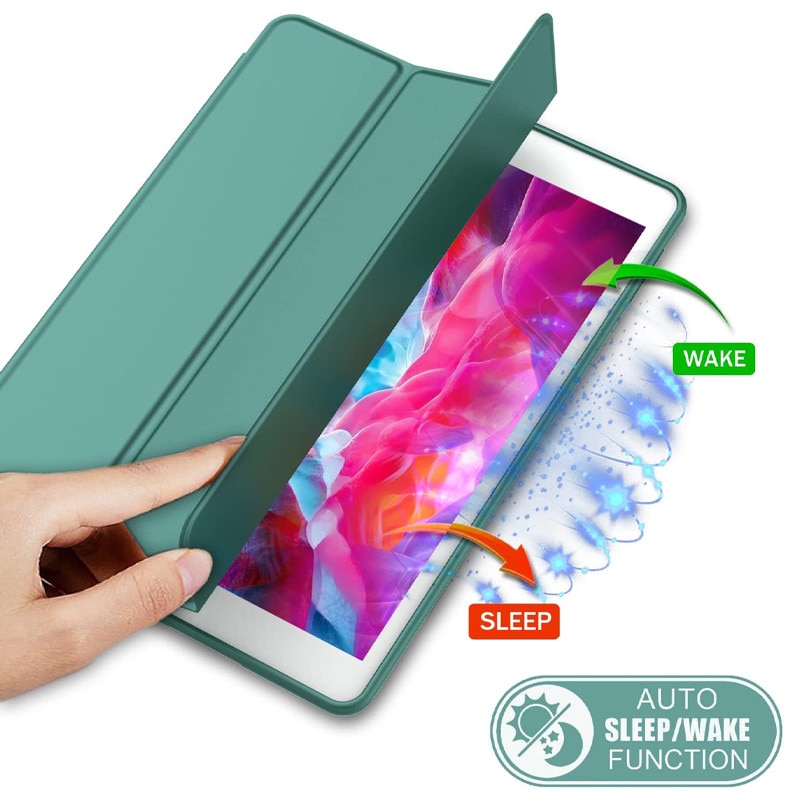 Husa tip Carte cu Suport Pix pentru Apple iPad 5/6, iPad 2017/2018, iPad Air 1/2, 9.7 inch, Protectie completa, Pliabila, Verde