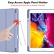 Husa tip Carte cu Suport Pix pentru Apple iPad 5/6, iPad 2017/2018, iPad Air 1/2, 9.7 inch, Protectie completa, Pliabila, Albastru Lavanda