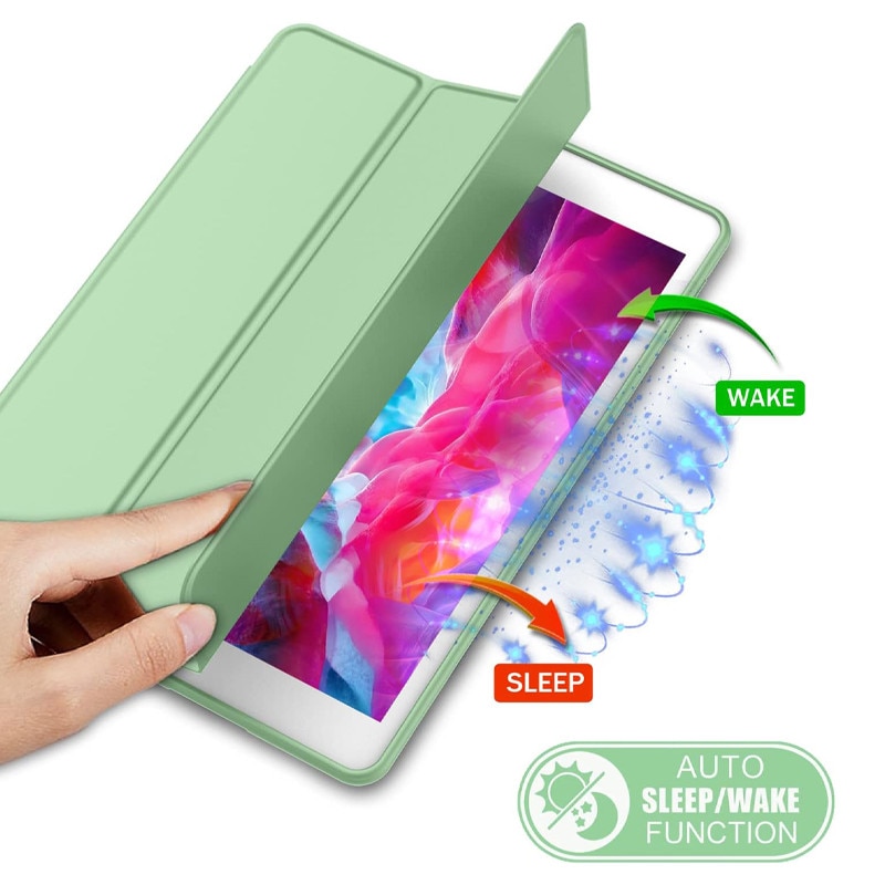Husa tip Carte cu Suport Pix pentru Apple iPad 10.2 inch 7/8/9, 2019/2020/2021, Protectie completa, Pliabila, Verde Menta