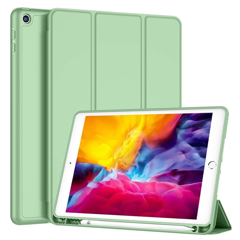 Husa tip Carte cu Suport Pix pentru Apple iPad 10.2 inch 7/8/9, 2019/2020/2021, Protectie completa, Pliabila, Verde Menta