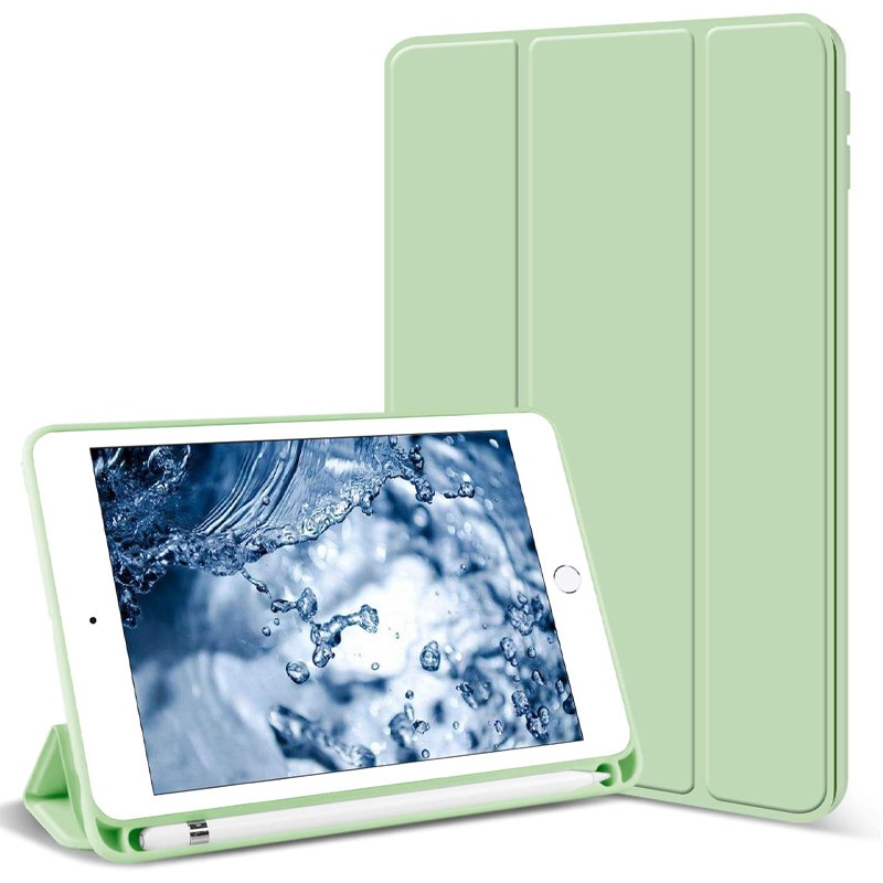 Husa tip Carte cu Suport Pix pentru Apple iPad 10.2 inch 7/8/9, 2019/2020/2021, Protectie completa, Pliabila, Verde Menta
