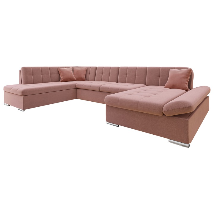 Coltar rabatabil Genero Premium Dreapta, MIRJAN 24, roz, 205x345x76 cm