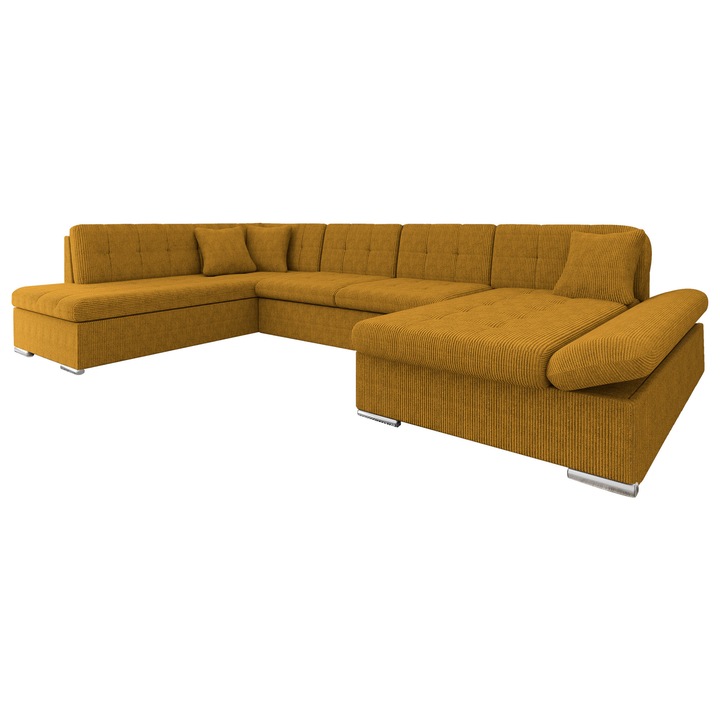 Coltar rabatabil Genero Reiat Dreapta, MIRJAN 24, galben, 205x345x76 cm