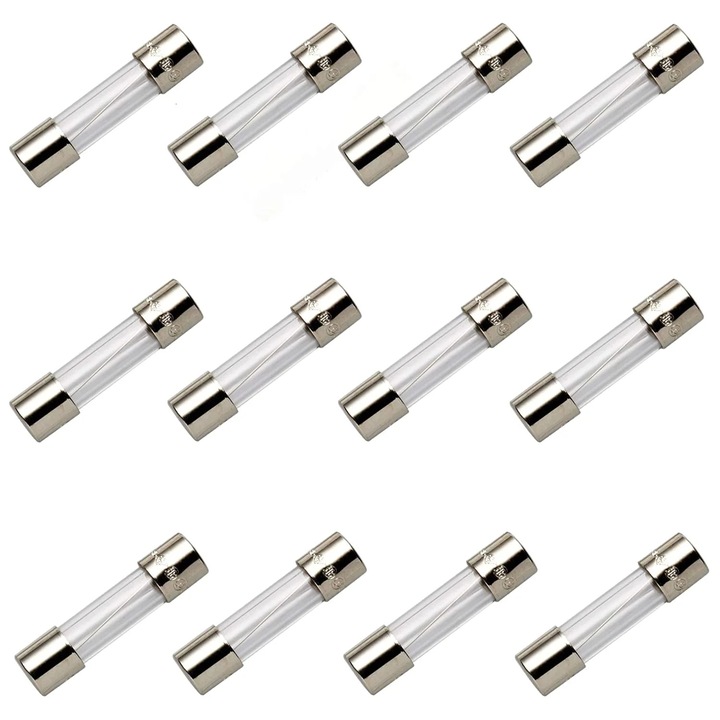 12 db üvegbiztosíték készlet 5A 125V 5x20mm gyors