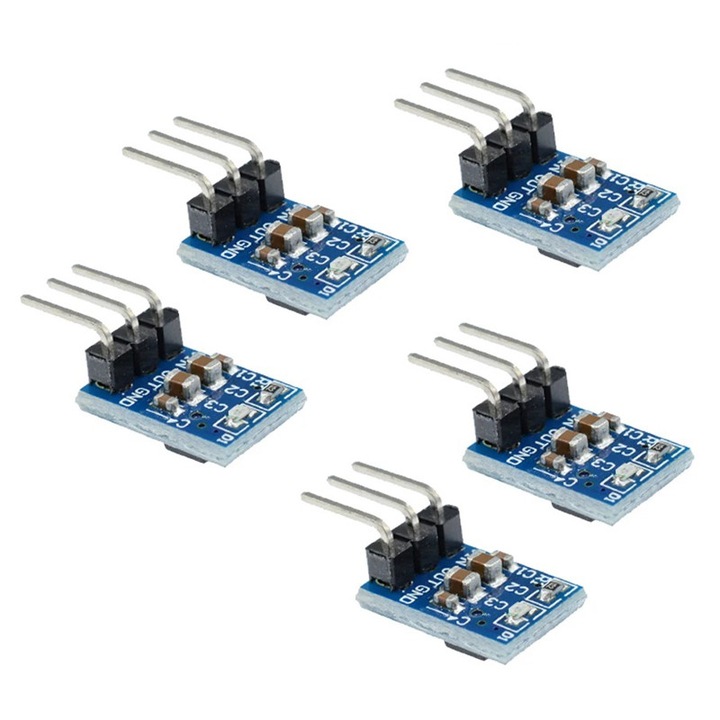 Convertor coborator stabilizator de tensiune step-down de la 4.5-7V la 3.3V, 0.8A cu AMS1117, set 5 bucati