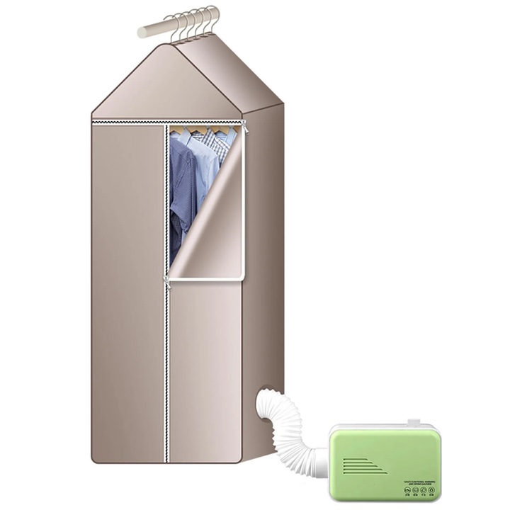 Uscator rufe portabil YANYXR mini 800W pliabil verde 23x15.5cm cu suport 120x50x35cm