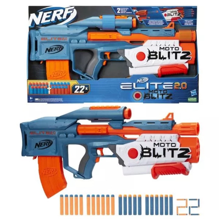 Blaster NERF Elite 2.0 MotoBlitz CS-10 cu Luneta, 22 Proiectile Motorizate