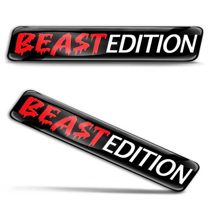 Set de autocolante din silicon 3D Biomar Labs, editia Beast, rosu/negru, 70 mm x 13 mm, KS 172