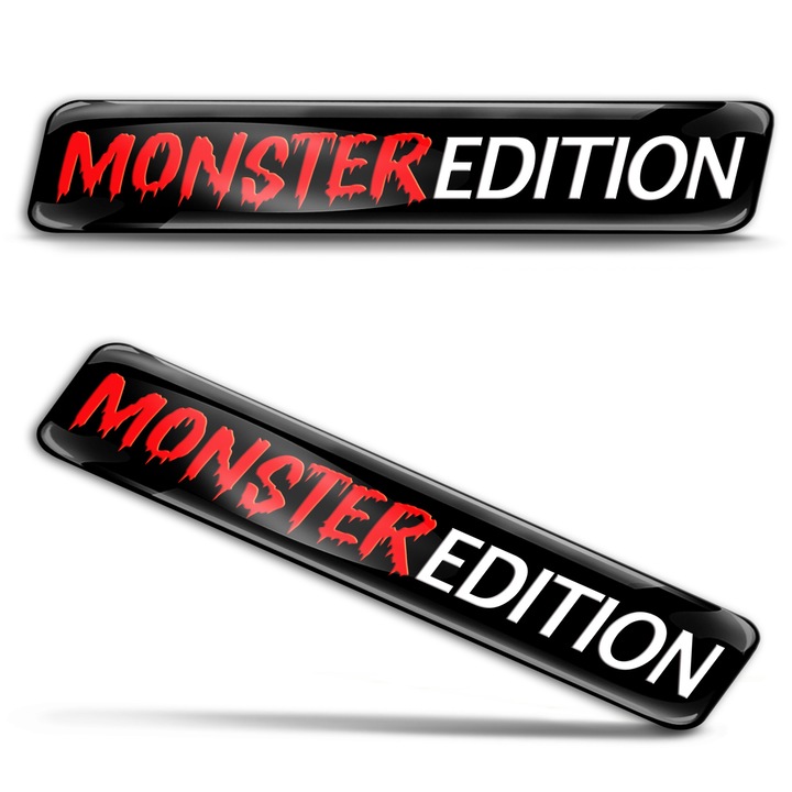 Kit autocolante 3D din silicon Biomar Labs, Monster Edition, rosu/negru, 70 mm x 13 mm, KS 174