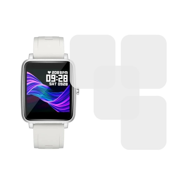 Комплект от 4 x фолио, съвместимо с Doogee CS1, Commando Shield Full Glue, регенерируем силиконов хидрогел, анти-шок и против счупване, SlimLine NanoShield, прозрачен