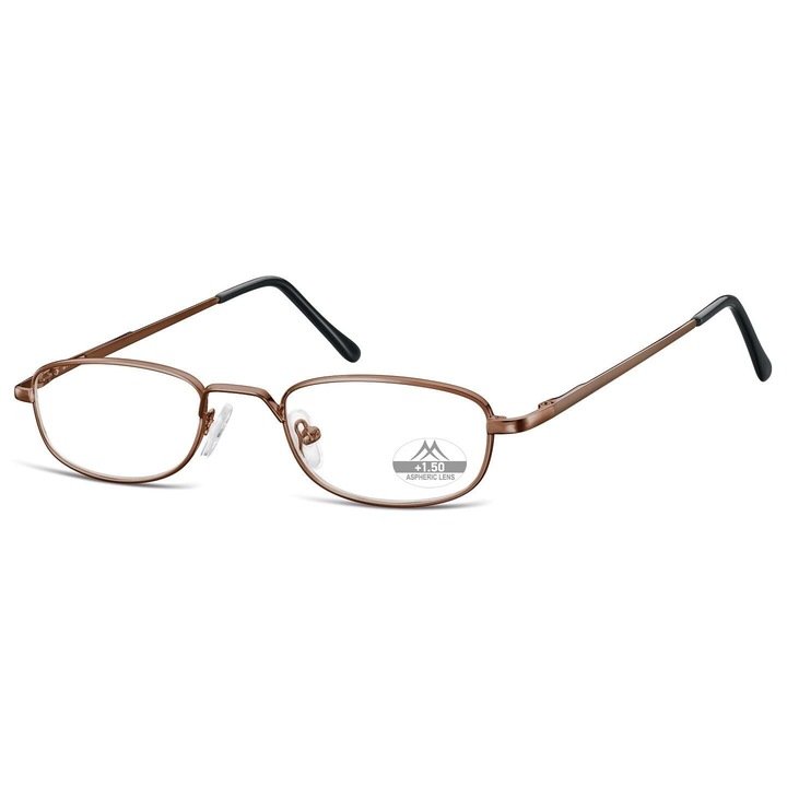 Ochelari de vedere Montana MR63C, asferici, +2.0, metalici, negri mat, set cu etui si stergator
