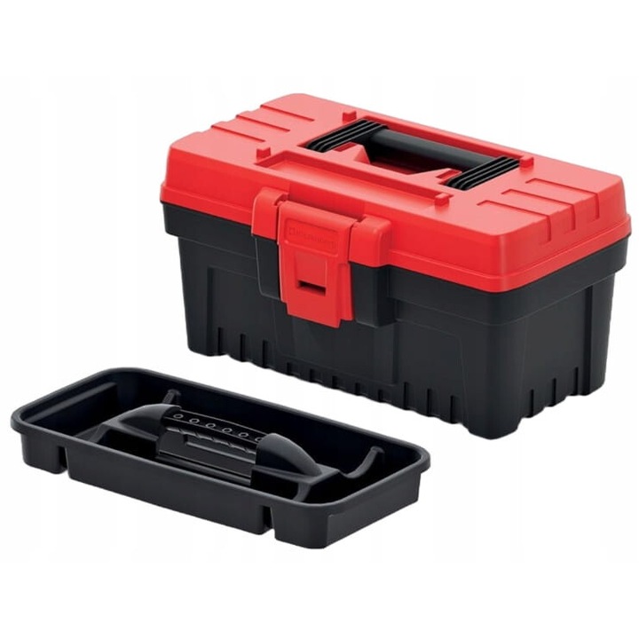 Cutie scule Kistenberg, plastic, 36x18.6x19.3cm, cu maner, negru/rosu