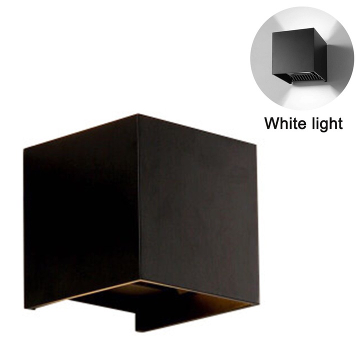 Lampa de perete exterioara cu senzor LED, corp de iluminat reglabil pentru veranda, aplice de perete exterioara de 12 W, impermeabila IP65, neagra