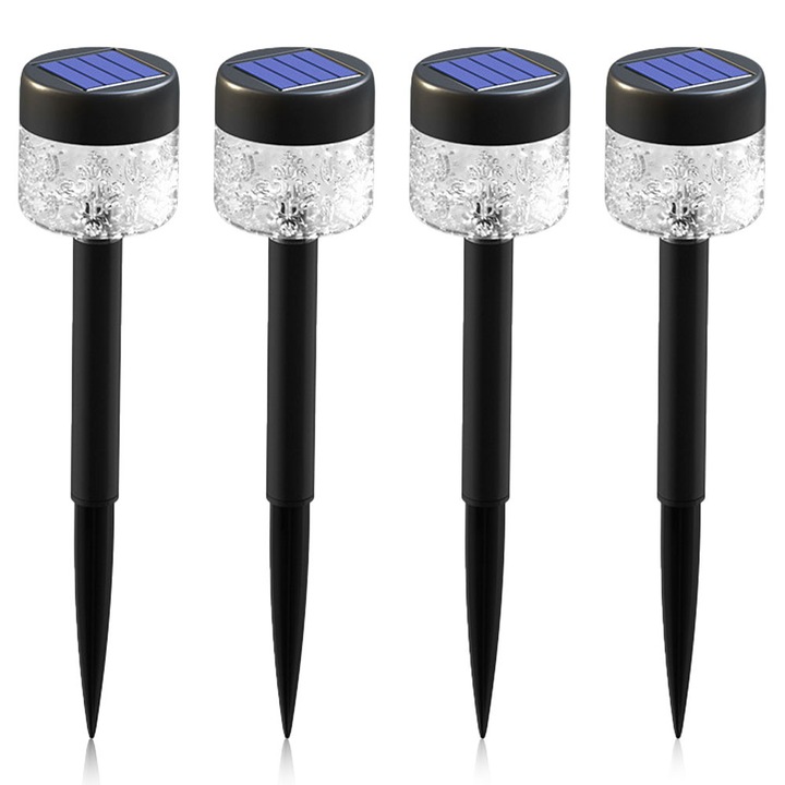 Lumini solare pentru exterior, 4 pachete de lumini pentru peisaj, rezistente la apa, Lumini solare cu LED-uri pentru curte din spate pentru gradina, gazon, terasa