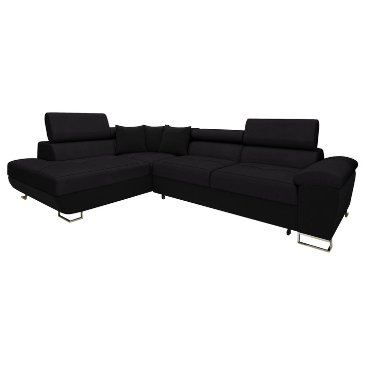 Coltar rabatabil Alvin Stanga, MIRJAN 24, negru, 202x270x71 cm