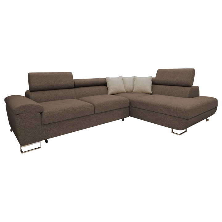 Coltar rabatabil Alvin Dreapta, MIRJAN 24, maro + bej, 202x270x71 cm