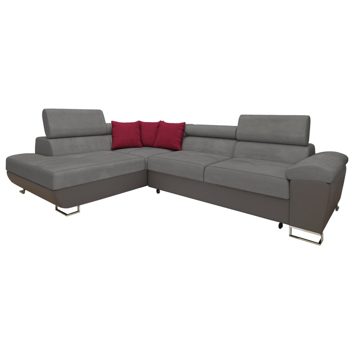 Coltar rabatabil Alvin Stanga, MIRJAN 24, gri + rosu, 202x270x71 cm