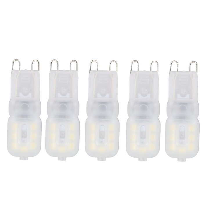 5 db LED G9 3W 6000K Hideg Fehér 14LED 110V Izzókészlet