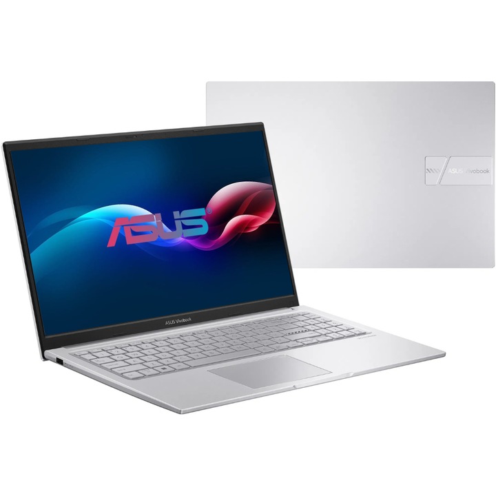 Asus VivoBook X15 Laptop, Intel Core i3 1315U, 16GB DDR4 Memória, 512GB SSD, 15.6" FullHD, Magyar billentyűzet, Ezüst, Vírusírtó, Böngésző, Windows 11 Pro