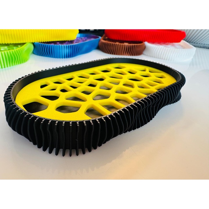 3D szappantartó, hullám modell, fekete sárga