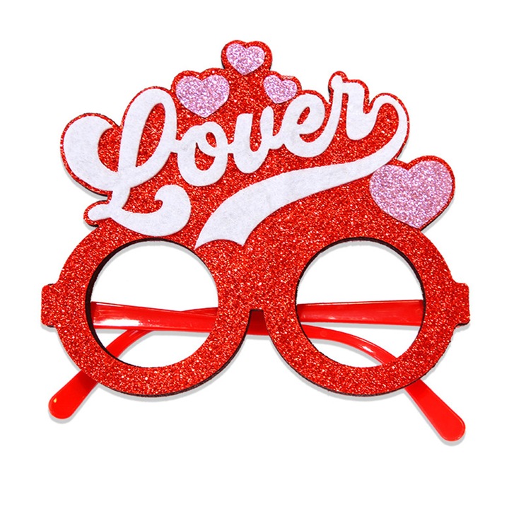 Többszínű Valentin szív party szemüveg szett