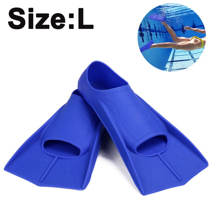 Úszólábak, edzéshez, puha szilikon, csúszásmentes, hipoallergén, kék, L