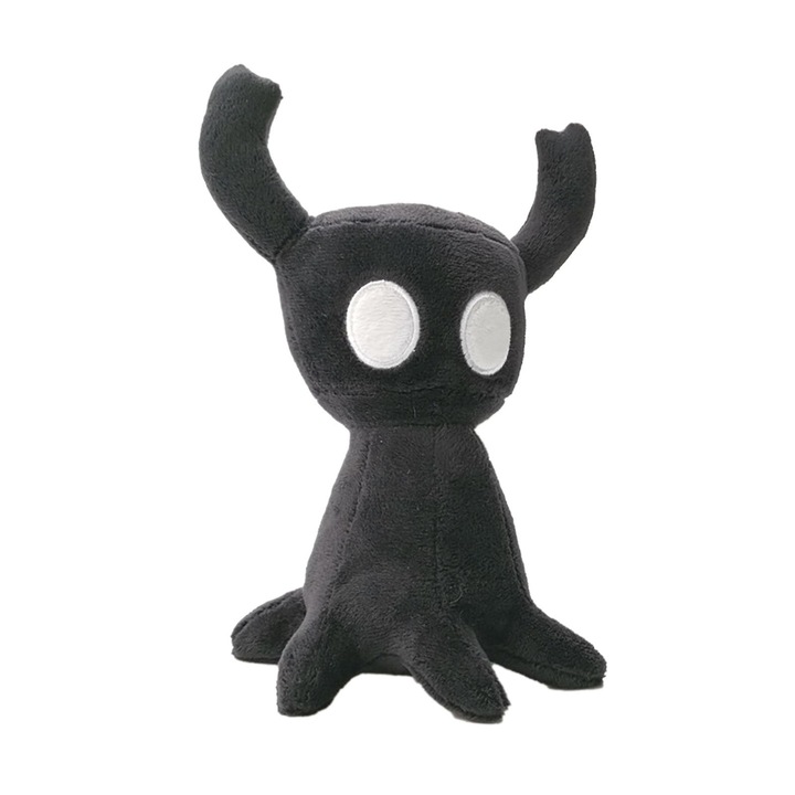 Papusa de plus, Hollow Knight, negru, 20cm