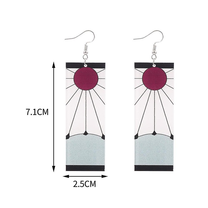 Дълги обеци, Танджиро и Ханафуда Demon Slayer, косплей аксесоари, унисекс, акрил