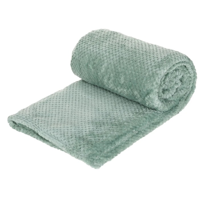 Кадифено одеяло Mint Green PopCorn 220x150см