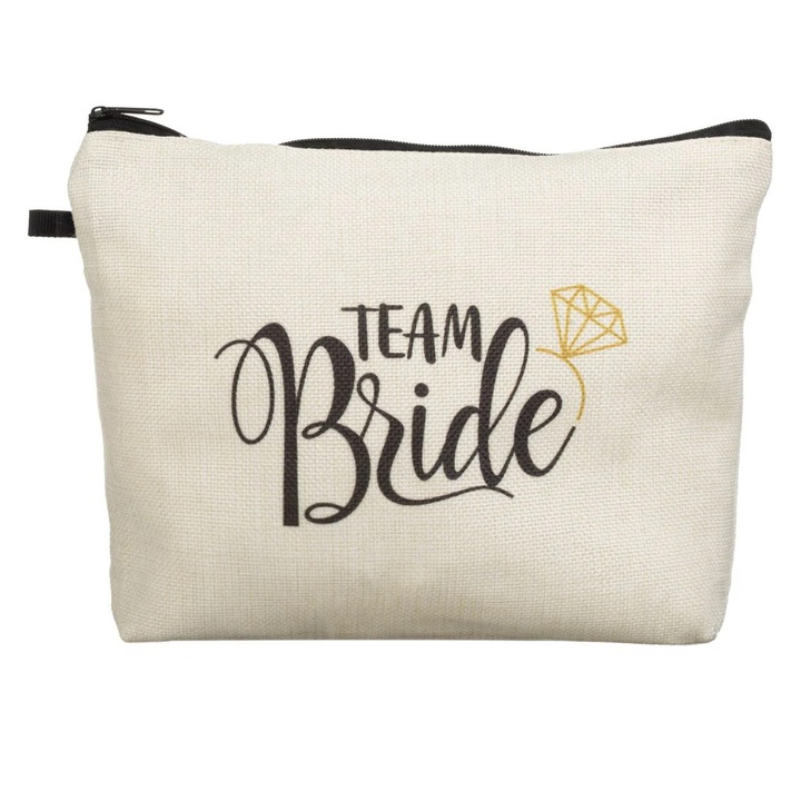 Bézs színű "Team Bride" pénztárca 25x5x18cm