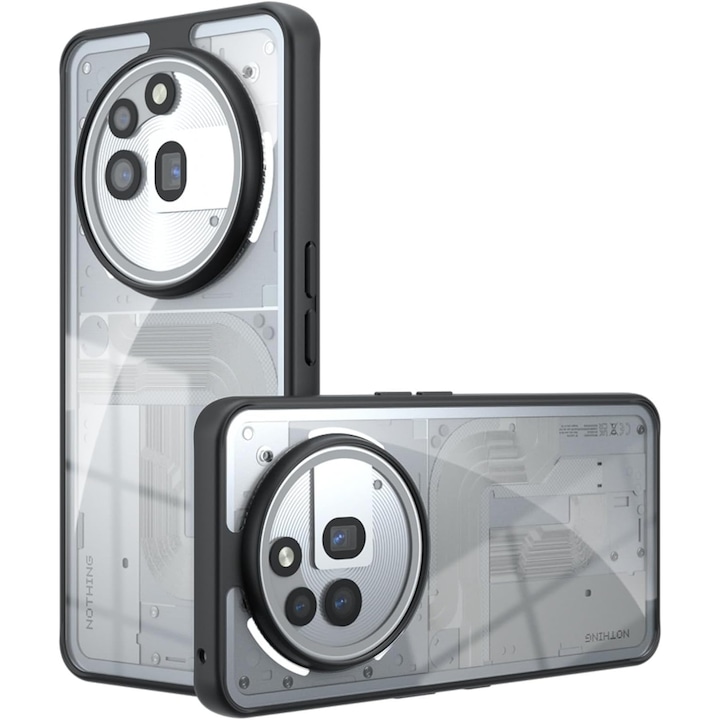 Case for Nothing Phone (3a) Pro Anti-Scratch Anti-Fingerprint Anti-Oil Never-Yellow прозрачен / черен