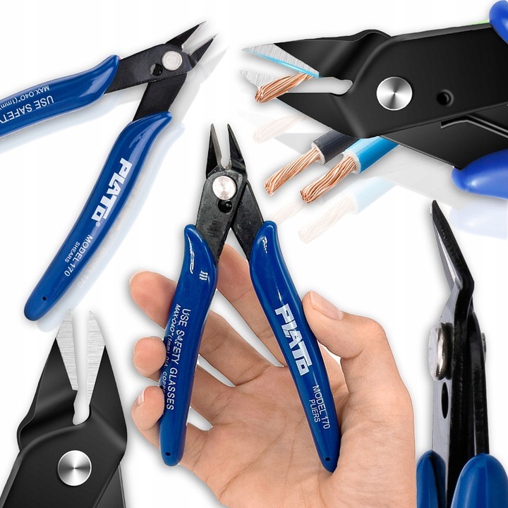 Pixel vágó fogó, 125 mm, kék szigetelt fogantyú, ergonomikus kialakítás, önnyíló rugók