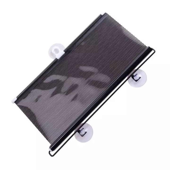 Универсален прибиращ се сенник за кола, сгъваем, на руло с UV защита, за предно стъкло или страничен прозорец, 58 x 125 cm