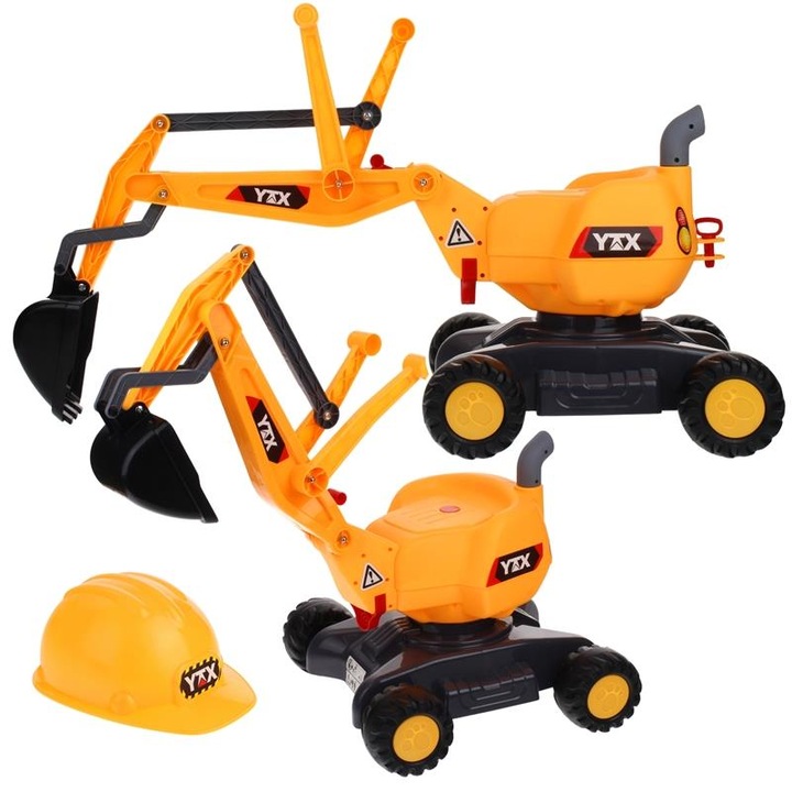 Багер с 360° движение, комплект с каска, Nobo Kids, 43x85x31cm, за деца 3+ години