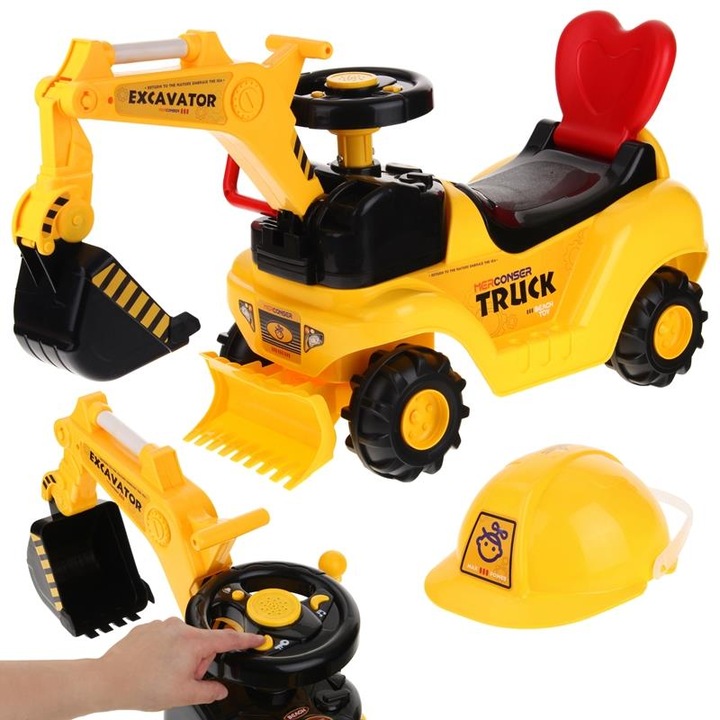 Buldozer Nobo Kids, volan interactiv, 60x25,5x37,5cm, pentru copii 3 ani+