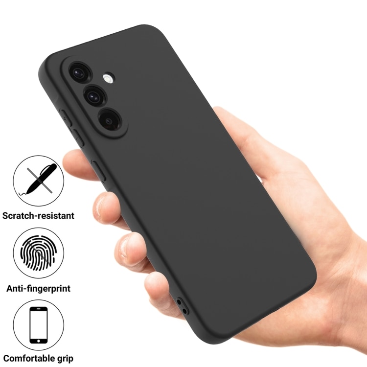 Husa pentru Samsung Galaxy A56, Silicon Premium Catifelat, Protectie Camere, Microfibra In Interior, Negru