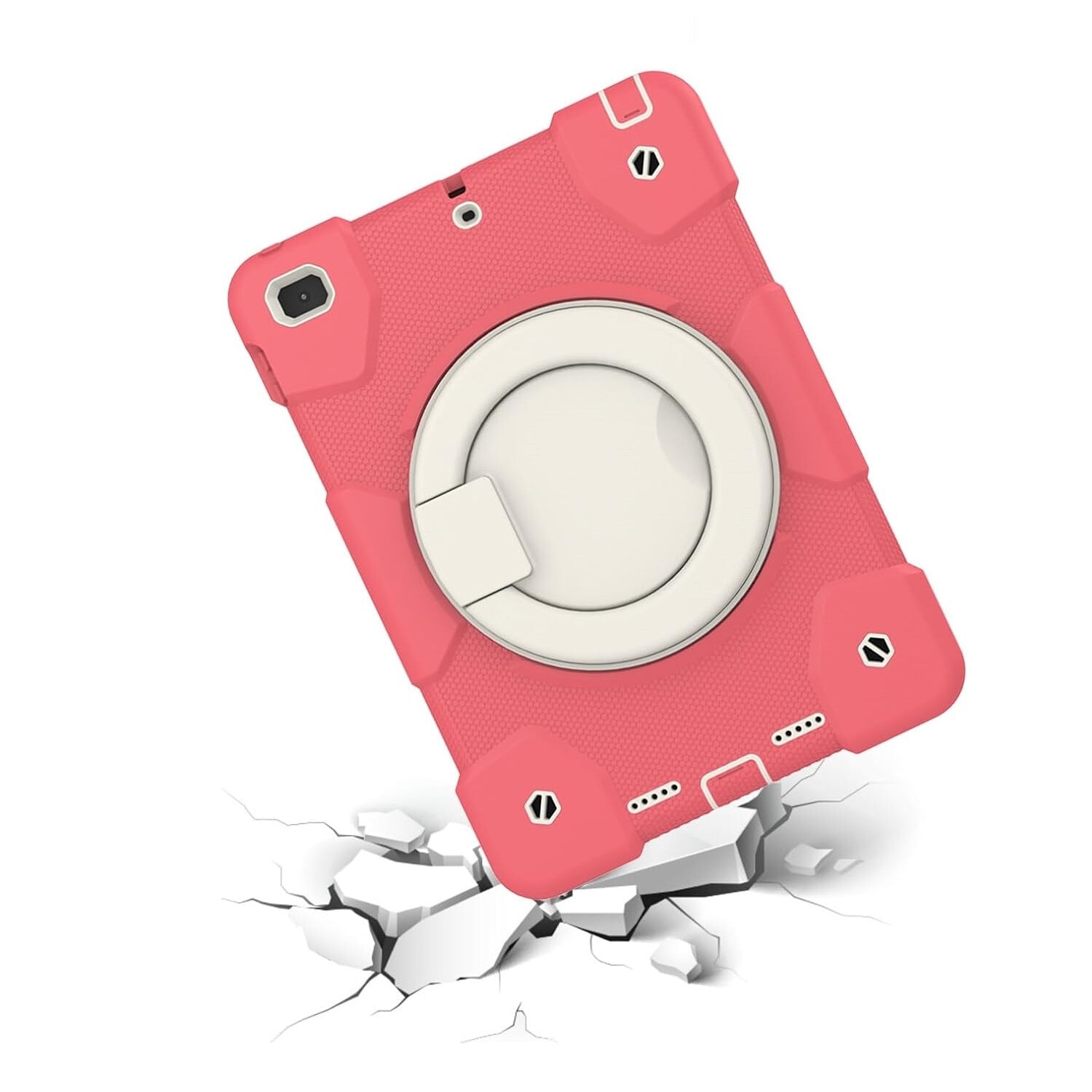 Husa pentru iPad Mini 5/4 7.9", roz, cu suport si curea reglabila, constructie tripla