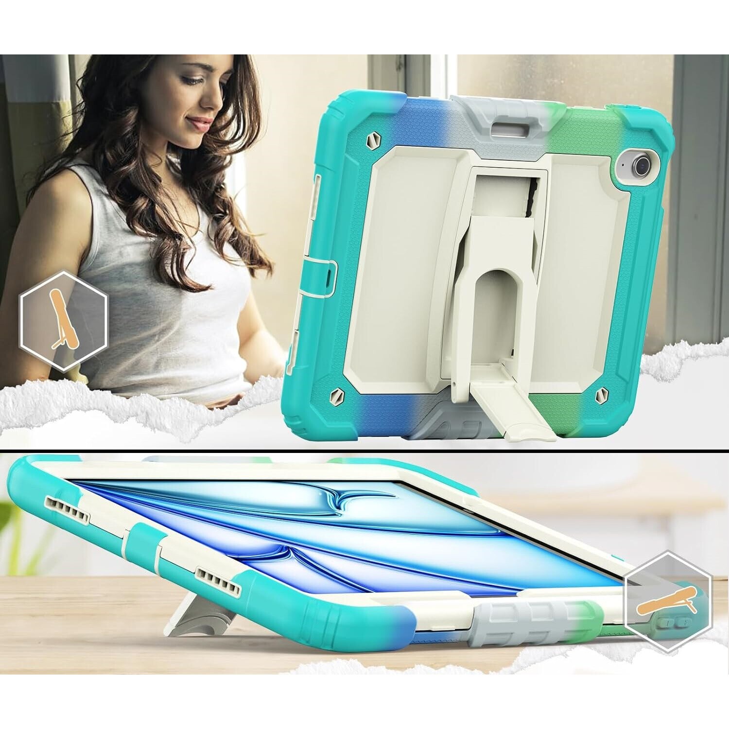 Husa pentru iPad Mini 6 8,3", cu suport si loc pentru pix, verde