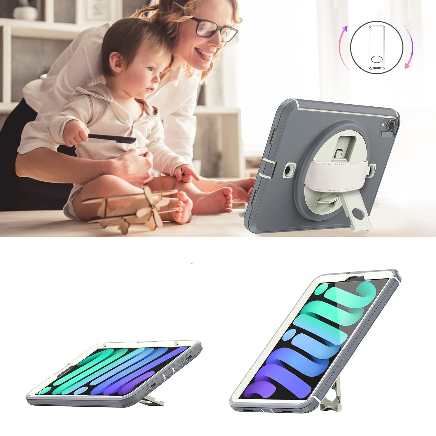 Husa tableta, TPU, pentru iPad Mini 6 8.3" gri