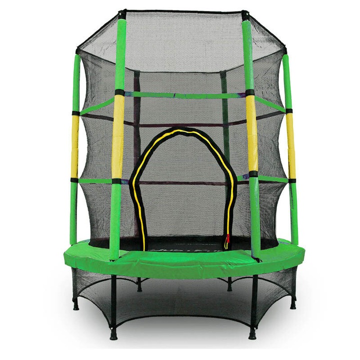 Just Fun trambulin, 140cm, zöld, védőhálóval, beltéri és kültéri használatra