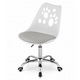 Scaun birou pentru copii, RENO, Nan, alb-gri, reglabil 84-96cm