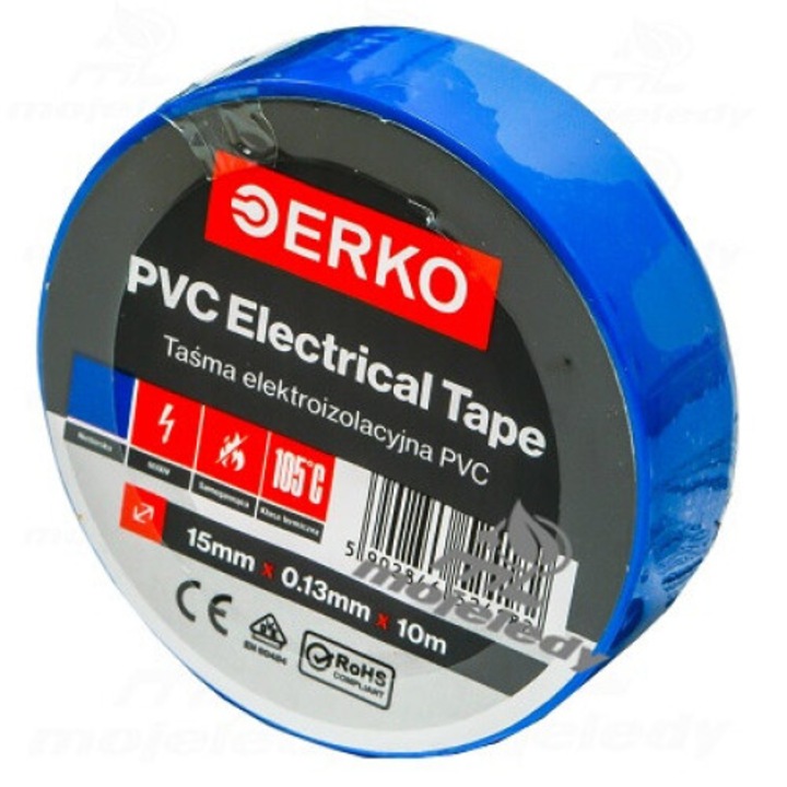 Banda izolatoare 15mm 10m PVC albastra set 1 bucata