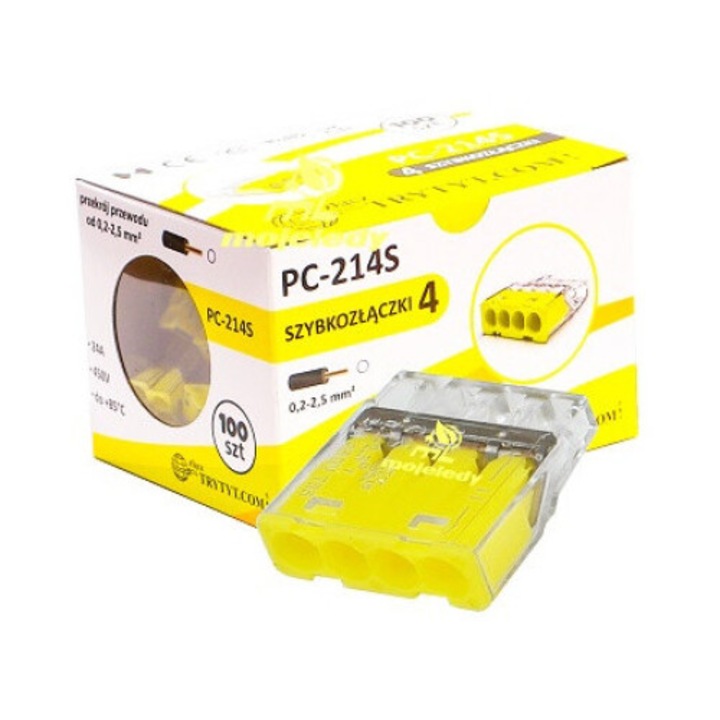 Sertiza rapida 4x2,5mm2, Trytyt, 400V, IP20, PVC, -25/+45°C, set 100 bucati