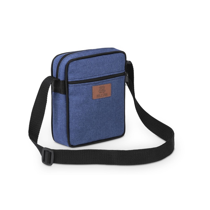 Kaletnik sporttáska, cordura, kék, fő rekesszel és elülső zsebbel, állítható pánttal